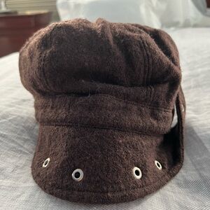 Wool blend brown newsboy cap hat